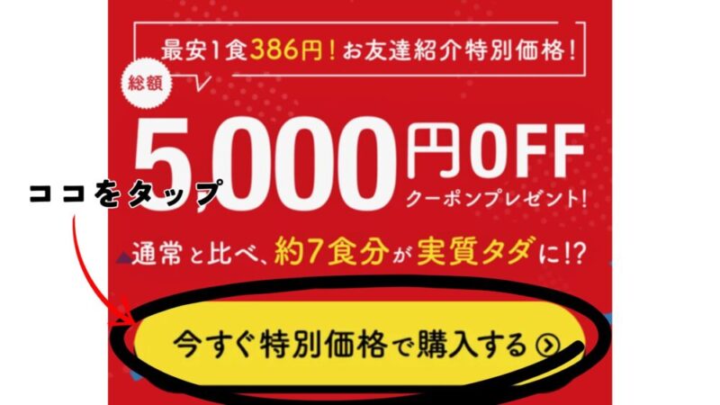 5000円割引の初期画面
